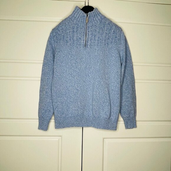 Karen Scott Light Blue Cable‑Knit Half‑Zip Sweater (Large) - Picture 6 of 9